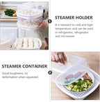 Microwave Cookware Steamer Fish Veggie Steamer Vegetable Steam Cooker Oven Container with Removable Strainer Steam Vent Lid