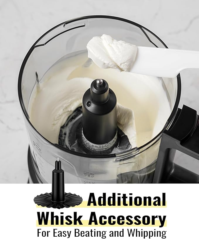 Food Chopper, 4 Cup Fast Food Processor, Electric Meat Grinder with 2 Speed, 4 Stainless Steel Blades, and Whisk, 400W Power for Chopping, Mixing, Emulsifying, Puree and Whisking, BPA-Free