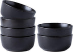 AmorArc Stoneware Cereal Bowls Set of 6, 26oz Soup Bowls Set for Cereal Soup Snacks, Modern Kitchen bowls for Meal, Dishwasher &Microwave Safe, Matte Black