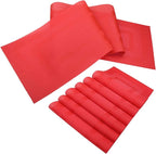 PIGCHCY Placemats with Matching Table Runner,Heat Resistant Vinyl Woven Washable Table mats Sets (6 Placemats+1 Table Runner,Passionate Red)