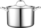 Cooks Standard Stainless Steel Stockpot 8-Quart, Multi-Ply Full Clad Cooking Stock Pot with Lid, Dishwasher Safe, Oven Safe 500°F, Silver