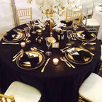 8 Pack Black Round Tablecloths, 120 Inch Stain Resistant and Wrinkle Polyester Fabric Washable Table Clothes Cover for Kitchen Dining, Wedding, Reception Banquet, Birthday Party, Buffet Restaurant