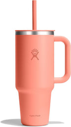 Hydro Flask 40 Oz Travel Tumbler with Handle, Lid and Straw - Insulated Stainless Steel in Sunglow