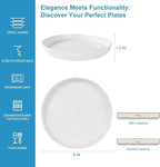 Stoneware Dinner Plates Set of 4, 8 Inch Reactive Matte Glaze Ceramic Plates Set, Modern Dinnerware Dish set for Kitchen,Microwave, Dishwasher Safe, Scratch Resistant,White