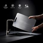 Pure Titan® Titanium Cutting Board - Stainless Steel Alternative, Knife-Friendly & Easy to Clean Great Gift for the Modern Man or Woman Mini cutting board non toxic Camping cutting board for meat (M)