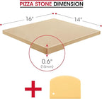Unicook Large Pizza Stone for Oven and Grill, Heavy Duty Baking Stone for Bread, Thermal Shock Resistant Cordierite Pizza Pan, 16 x 14 Inch Rectangular