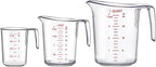 Amazing Abby - Melissa - Unbreakable Plastic Measuring Cups (3-Piece Set), Food-Grade Measuring Jugs, 1/2/4-Cup Capacity, Stackable and Dishwasher-Safe, Great for Oil, Vinegar, Flour, More