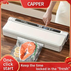 Vacuum Sealer Machine for Food Storage - 75KPA Strong Suction, Dry & Wet Modes, Includes 30 Vacuum Seal Bags, Digital Timer, Compact for Home Kitchen (Lightweight, BPA Free)