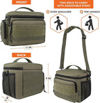opux Tactical Lunch Box for Men, Olive Mens Insulated Lunch Bag for Adult, Leakproof Soft Lunch Cooler with MOLLE Mesh Side Pockets, Multicam Heavy Duty Lunchbox Pail for Work Women, Large, 18 Cans