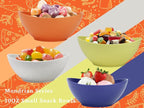 Homienly Wheat Starw Small Bowls - 10 OZ Mini Bowls for Snack, Dessert, Fruits,Small Portions,Ice Cream,Dip,Yogurt, 5 Inch Oval Dish Set of 4,Microwave and Dishwasher Safe-Mondrian Color