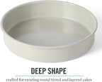Martha Stewart Gallen 8 Inch Round Nonstick Carbon Steel Cake/Bake Pan - Cool Grey (Pack of 6)
