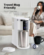 SHARDOR 3 in 1 K Cup Coffee Maker, Single Serve Coffee Maker for K Cup Pods & Ground Coffee & Teas, 6 to 14oz Brew Sizes, 40oz Detachable Water Reservoir, Compact Design, White