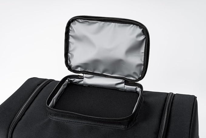 Large Cooler Bag (15x12.5x9 in). Two Insulated Compartment, Heavy Duty Fabric, Thick Insulation, Reinforced Stiches, Multiple Pockets, Durable Zipper.