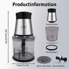 Food Processor 4 Cup,Meat Grinder with 2 Bowls,Electric Food Chopper,Powerful Motor 2 Speed & 4 Blades for Baby Food,Meat,Onion,Vegetables,Fruits