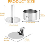 Guowall 4 pack Seamless Mousse Cake Ring set Stainless Steel 4 inch Round Food Mold Dessert Cutter for Baking (Includes 1 Lifter, 1 Pusher and 4 Rings)