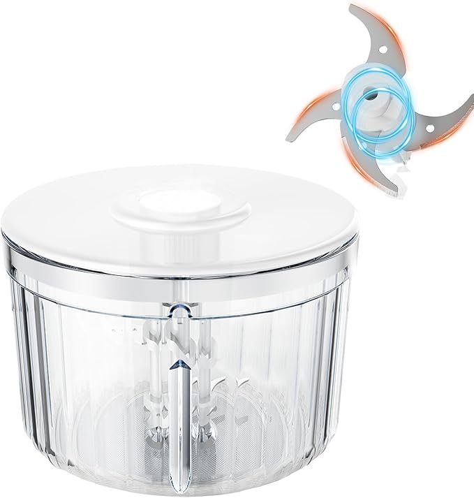 Chopper Blade & Glass Bowl Set for Chopper F2 Food Processor – Includes 1PC Bi-Level Blade & 1PC 8 Cup Glass Bowl, Compatible with F2 Food Processors