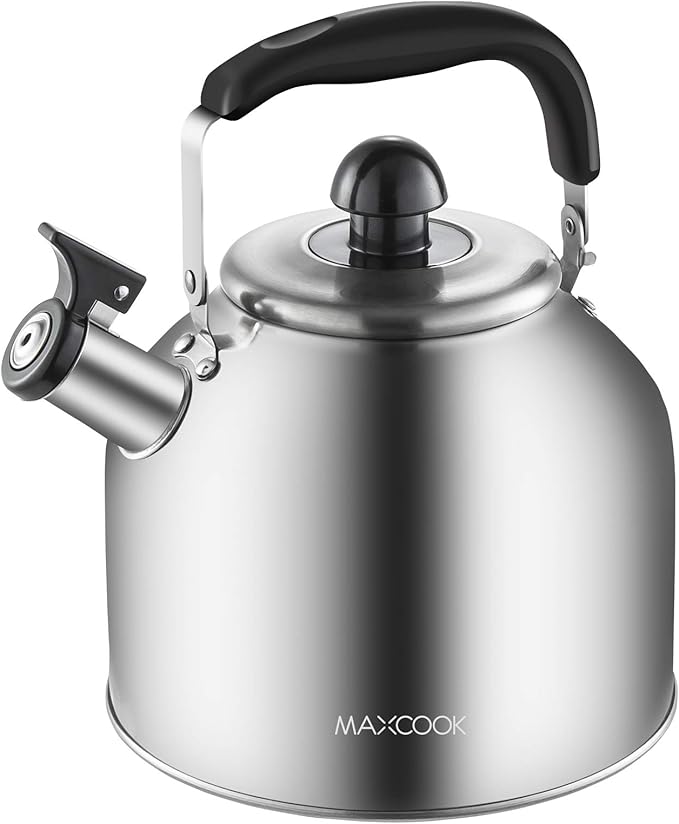 4.2 Quart/4L Stainless Steel Whistling Tea Kettle,Brushed Satin, Suitable to Boiling Water & Tea on Induction Stove, Gas Stove Top