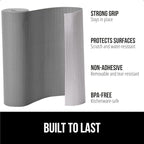 GORILLA GRIP Slip Resistant Drawer and Shelf Liner 2 Pack, Non Adhesive Water Resistant, Easy Clean and Trim, Smooth Surface Liners for Kitchen Cabinet, Shelves, Drawers, Pantry, 12 in x 20 FT, Gray