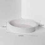 LEETOYI Porcelain Small Oval Au Gratin Pans, Set of 4 Baking Dish Set for 1 or 2 person servings, Bakeware with Double Handle for Kitchen and Home, White