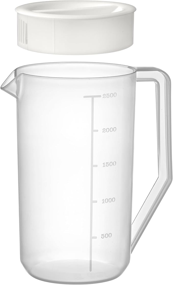 Amazing Abby - Kitchen Party - 2-Quart Plastic Pitcher (1-Pack), Unbreakable Water Pitcher with Lid, BPA-Free, Heat-Resistant, Dishwasher-Safe, Great for Both Iced and Hot Drinks, Indoors and Outdoors