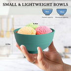 Wheat Straw Bowls Set of 8, Microwave and Dishwasher Safe, Unbreakable and Lightweight Small Bowl for Snack, Yogurt, Dessert Bowls for Kitchen, Picnic, Party (Green, 10 OZ)