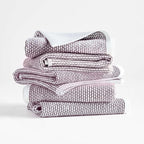 Realm 100% Cotton Dobby Textured Kitchen Dish Cloths | Eggplant Purple 13" x 13" Inch Soft, Plush & Absorbent Quick Drying Dish Towels (6 Pack)