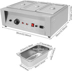 300W Electric Melting Pot for Chocolate w/Adjustable Temperature,Commercial Chocolate Warmer Melting Pot Chocolate Melter Pot Machine for Home or Bakery Use 3 Tanks for 26.46lb of Tempered Chocolate