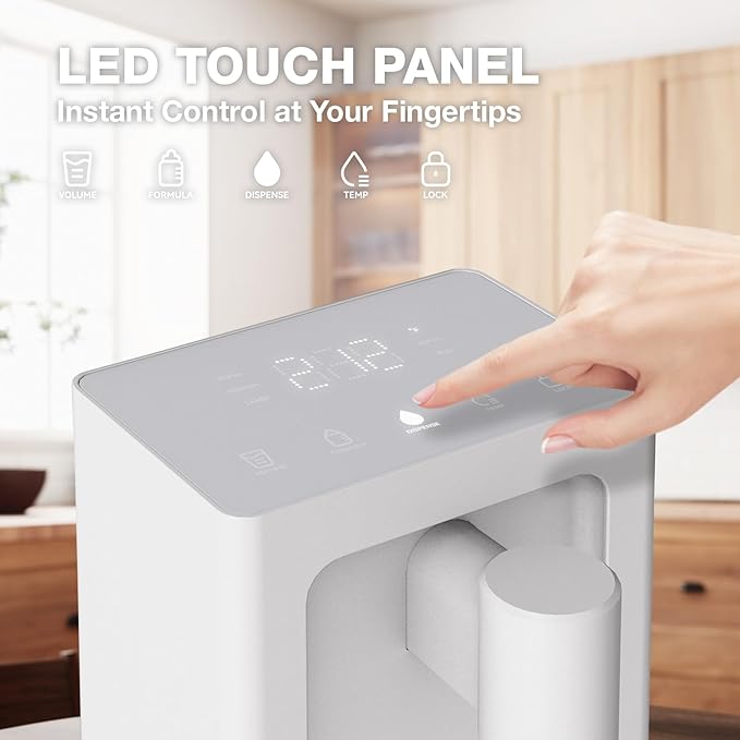 AIRHOP Instant Hot Water Dispenser, Quick Heating Countertop Water Dispenser with Child Locks, Adjustable 5 Temp 3 Water Volume Dispense, 100OZ 3L Removable Tank, Ideal for Home Office Kitchen, White