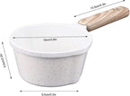 Mini Milk Warmer Pot, 9.5oz/280ml Nonstick Sauce Pan Butter Melting Pot for Stove Top, Small Coffee Milk Warmer with Pour Spout for Home Kitchen Restaurant Cooking, Heating, Boiling (White)