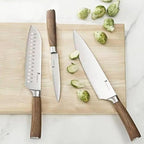 Natura Series 4 PCS Chef Knife Set with Gift Box, Ultra Sharp Kitchen Knives with Natural Wooden Handles