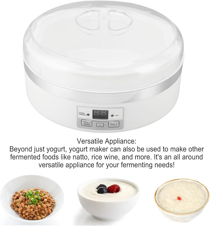 Yogurt Maker, Electric Yogurt Maker Machine with 7 Glass Jars, Automatic Greek Yogurt Machine with Temperature Control & Time Control for Home Use, Homemade Yogurt is Easy to Use