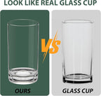 17 Oz Plastic Tumblers Set of 12, Clear Plastic Drinking Glasses, Plastic Cups Reusable, Highball Glasses Drinking Set for Kitchen Poolside Patio,Dishwasher-Safe, Shatterproof, BPA-Free