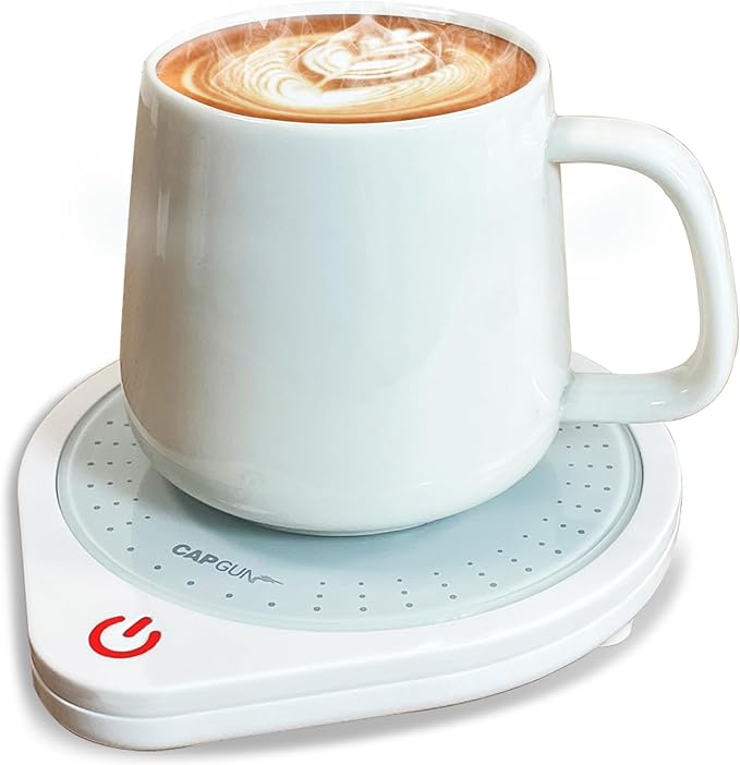 25W Electric Candle Warmer for Coffee Mugs, 75℃ Heating & Auto Shut-Off, Spill-Proof Desk Warmer for Beverages (White) (White)