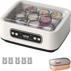 Yogurt Maker with 5 BPA-Free Jars, Temp Control & Smart Timer, Homemade Greek Yogurt, Effortless 3-Step Setup, LED Display - Perfect for Keto/Vegan Diets