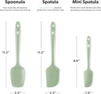 di Oro Living Silicone Spatula Set - Rubber Kitchen Spatulas for Baking, Cooking, Mixing - 600°F Heat-Resistant & BPA Free Silicone Scraper Spatulas for Nonstick Cookware - Dishwasher Safe (3pc, Sage)