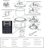 9-in-1 Electric Pressure Cooker 6QT Multi-Functional Programmable Non-Stick Pot, Slow Cooker, Rice, Steamer, Sauté, Yogurt Maker, Warmer, 6 Quart