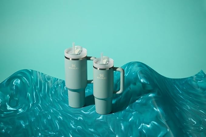 Stanley Quencher H2.0 Tumbler with Handle and Straw 40 oz | Flowstate 3-Position Lid | Cup Holder Compatible for Travel | Insulated Stainless Steel Cup | BPA-Free | Seafoam