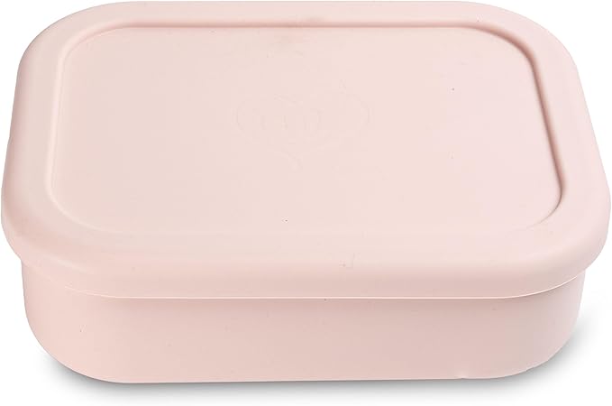 Leak Proof Bento Box Food-Grade Silicone Bento, BPA, Phthalate, Lead, & PVC Free - Bento Lunch Box for Daycare, Kids, & Adults - Leak Resistant Sets With Lids Snack Box Container (Peach)