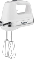 Cuisinart CPT-142P1 4-Slice Compact Plastic Toaster, White & HM-50 Power Advantage 5-Speed Hand Mixer, White