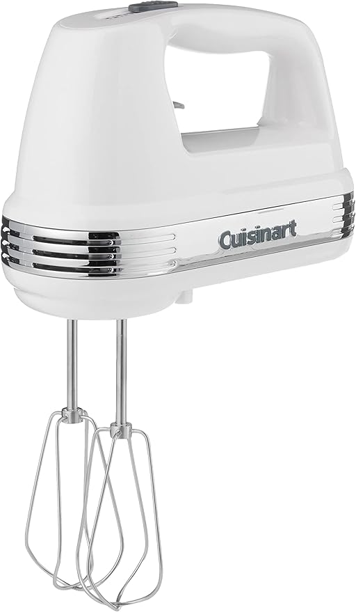 Cuisinart CPT-142P1 4-Slice Compact Plastic Toaster, White & HM-50 Power Advantage 5-Speed Hand Mixer, White