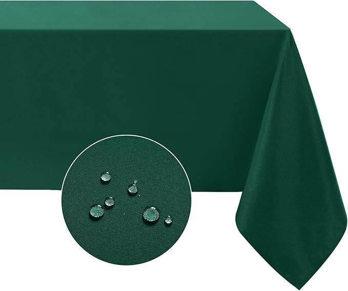 Softalker Rectangle Tablecloth, Waterproof & Stain Resistant Table Cloths Wrinkle Free Fabric Washable 210GSM Polyester Table Cover for Spring/Party/Wedding - 60 x 102 inch, Green