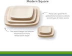 Bambu Pack of 100-7 Inch Disposable Bamboo Plates Square, Biodegradable Eco Friendly Products, Bamboo Disposable Plates for Party, Weddings, and Events, Great For Any Occasion - Bulk Case
