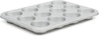 Martha Stewart Gallen 12 Cup Nonstick Carbon Steel Muffin/Cupcake Pan - Silver