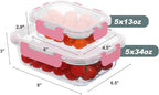 10 Pack Glass Food Storage Containers, Meal Prep Containers with Lids, Airtight Glass Lunch Boxes, Freezer, Oven, and Microwave Safe, Pink