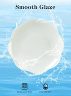 8.5 Inch Salad Plates Set of 8, Ceramic White Leave Wave Rim Small Dinner Appetizer Pasta Plate, Porcelain Dinnerware Serving Dishes for Pancakes, Steak, Pizza, Microwave, Dishwasher Safe