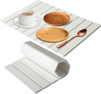 Large Stone Dish Drying Mats for Kitchen Counter, 24"(L)×16"(W) Quick Dry Collapsible Dish Drying Mat with Towel Sanding Absorbent Diatomaceous Earth Mat for Dishes Bottles Cups, Match Any Countertop