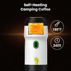Portable Espresso Machine,Travel Coffee Maker for Camping, Car Coffee Maker Self-Heating with USB-DC,3-in-1 Extraction of 8g Ground Coffee & NS Capsule for Hiking,Office,RV(White)