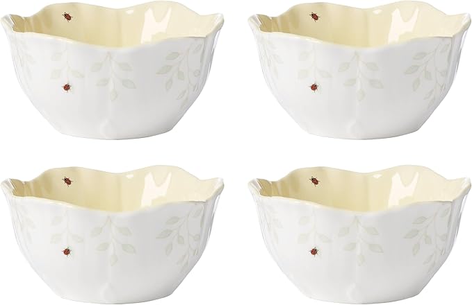 Lenox 897771 Butterfly Meadow Floral Dessert Bowls, Yellow, Set of 4