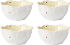 Lenox 897771 Butterfly Meadow Floral Dessert Bowls, Yellow, Set of 4