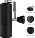 TIMEMORE Manual Coffee Grinder Stainless Steel Espresso Coffee Bean Grinder with Foldable Handle Chestnut C3 ESP PRO Internal Adjustable Setting, Double Bearing Positioning Black
